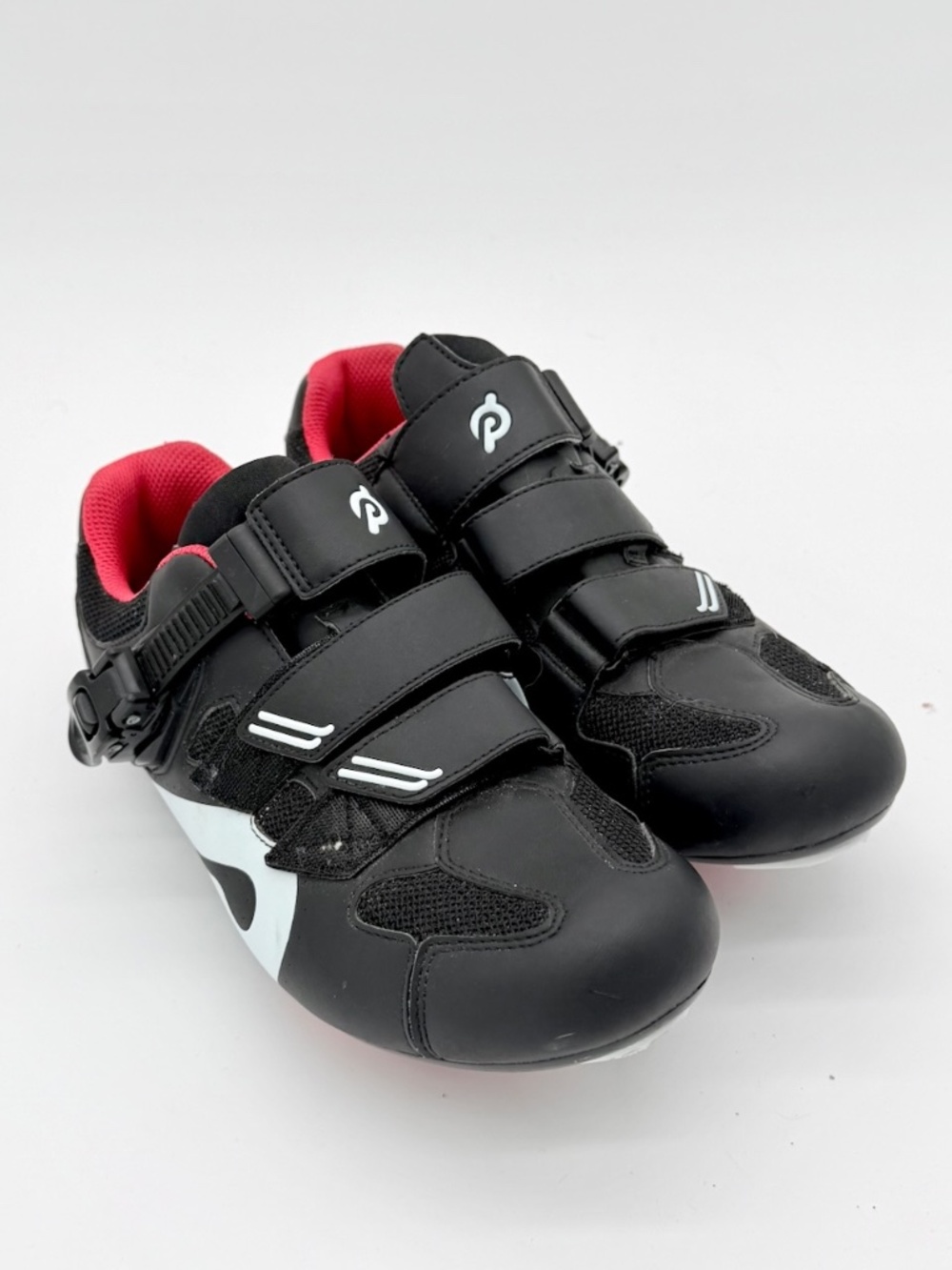Peloton Original Cycling Shoes Size 42 US Men 9 Women 11 Black Red With Cleats